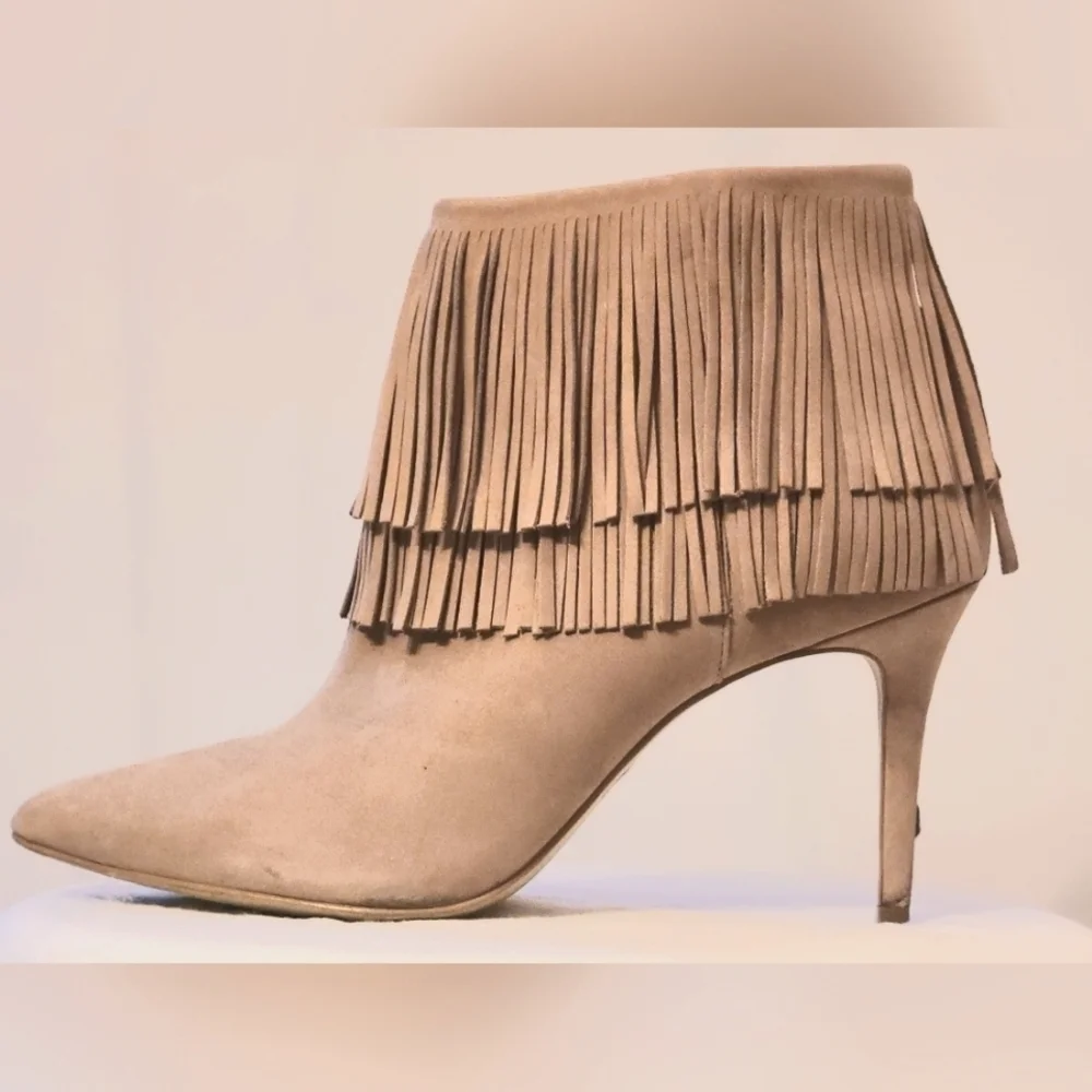 B by Brian Atwood Sand Suede Ankle Boots - US9.5 - Picture 2 of 8